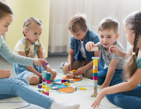 Kids in a creative art session