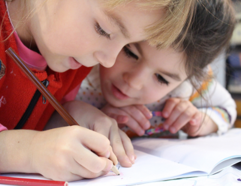 Children exploring outdoors